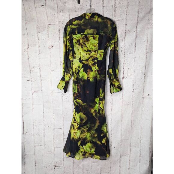 Karen Millen Floral‎ Printed Georgette Woven Maxi Dress size 0 NWT - Picture 7 of 14